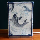 Lantern lamp in vintage Japanese fabric pattern carp koi