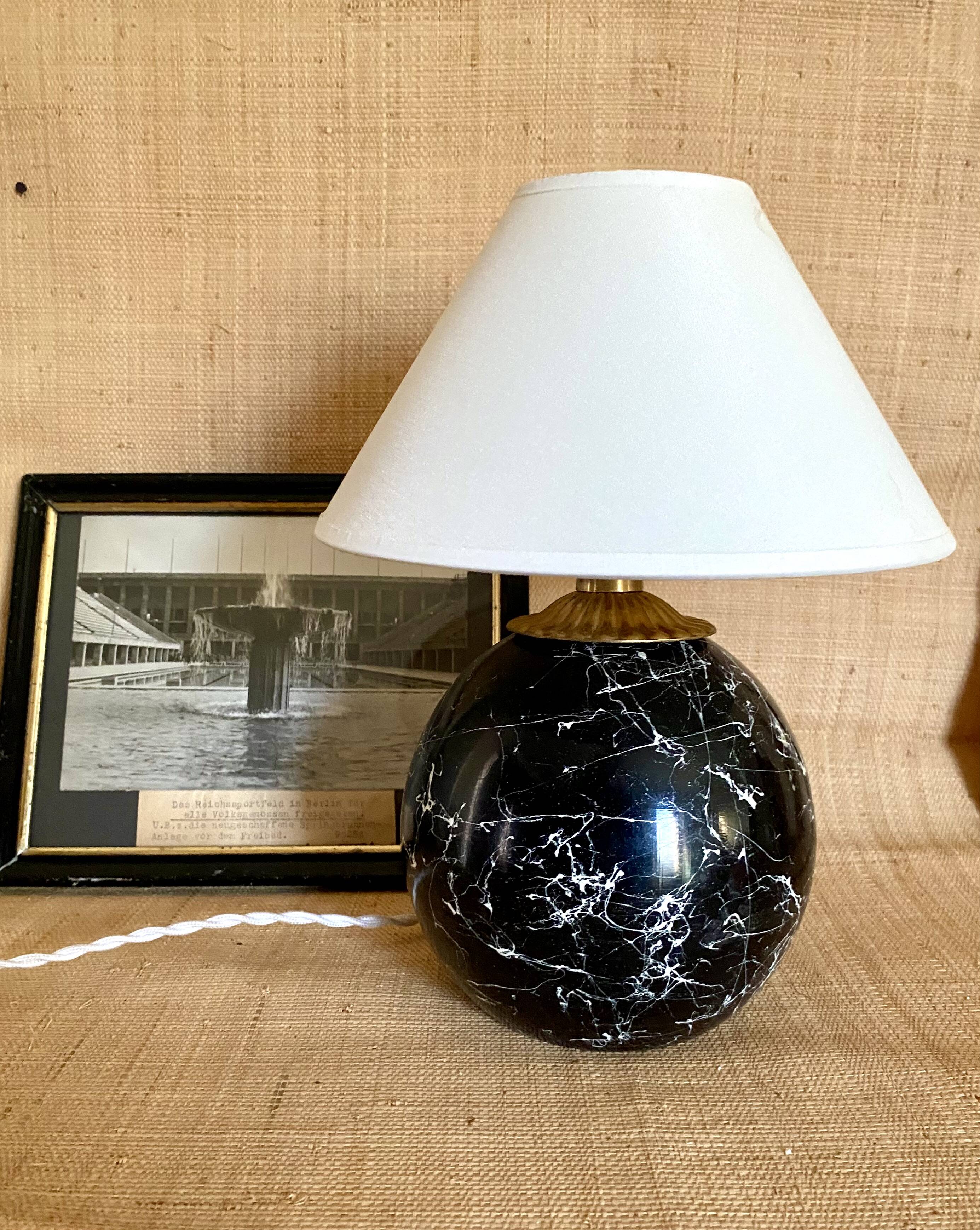 Wood lamp, fabric cable, cotton shade
