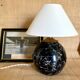 Wood lamp, fabric cable, cotton shade