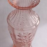 Large pink glass vase-1950 1960