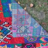 Ancient boucharouite carpet 208 x 108