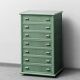 Cassettiera vintage rattan intrecciato verde anni ’60 modernariato