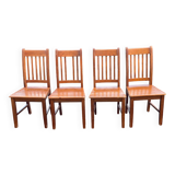 4 solid wood chairs in beech color