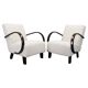 1940s Art Deco armchairs by Jindřich Halabala, beech wood upholstered