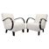 1940s Art Deco armchairs by Jindřich Halabala, beech wood upholstered