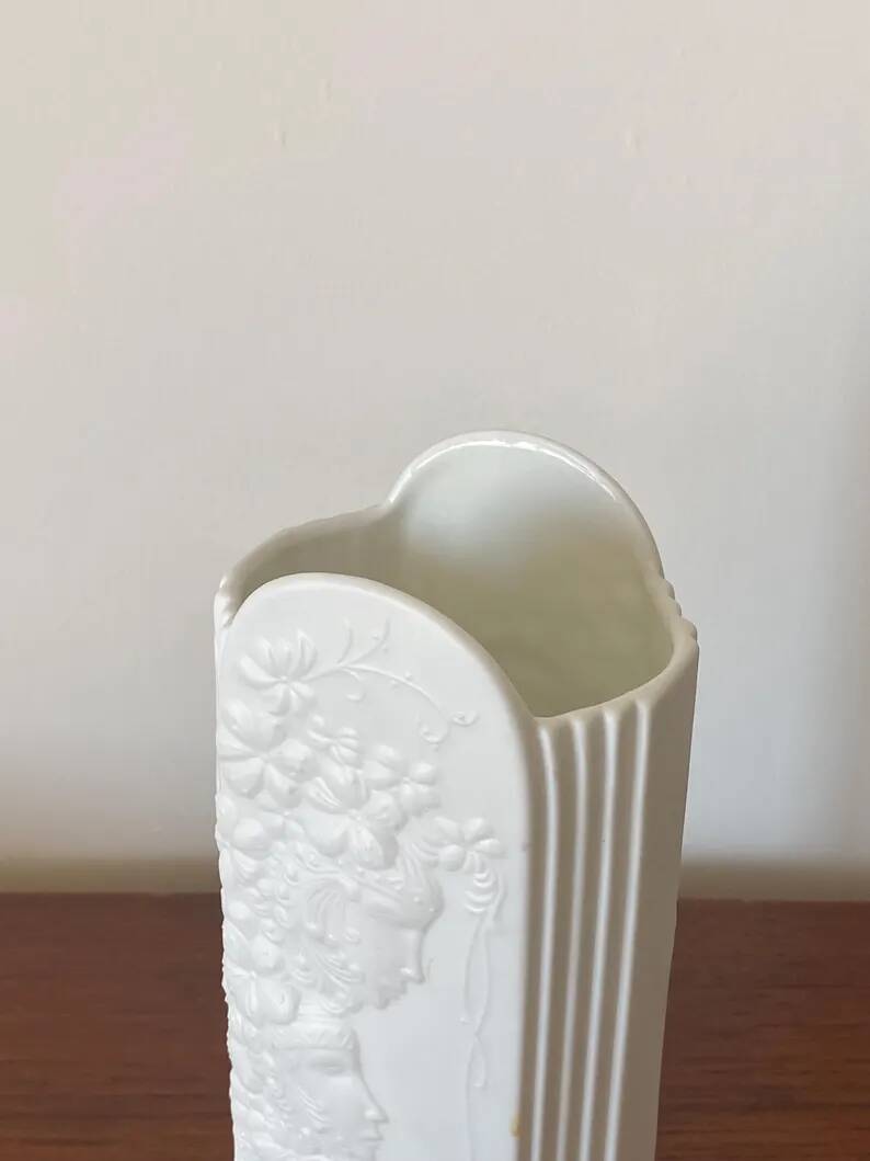 White porcelain vase by Manfred Frey for Kaiser, Germany 1960s