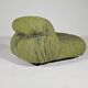 Green linen Soriana chaise longue, Afra & Tobia Scarpa, Cassina, 1970
