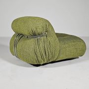 Green linen Soriana chaise longue, Afra & Tobia Scarpa, Cassina, 1970