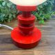 Vintage globe bedside lamp – red lacquered wooden base