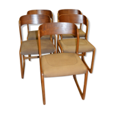 5 chaises traineau Baumann