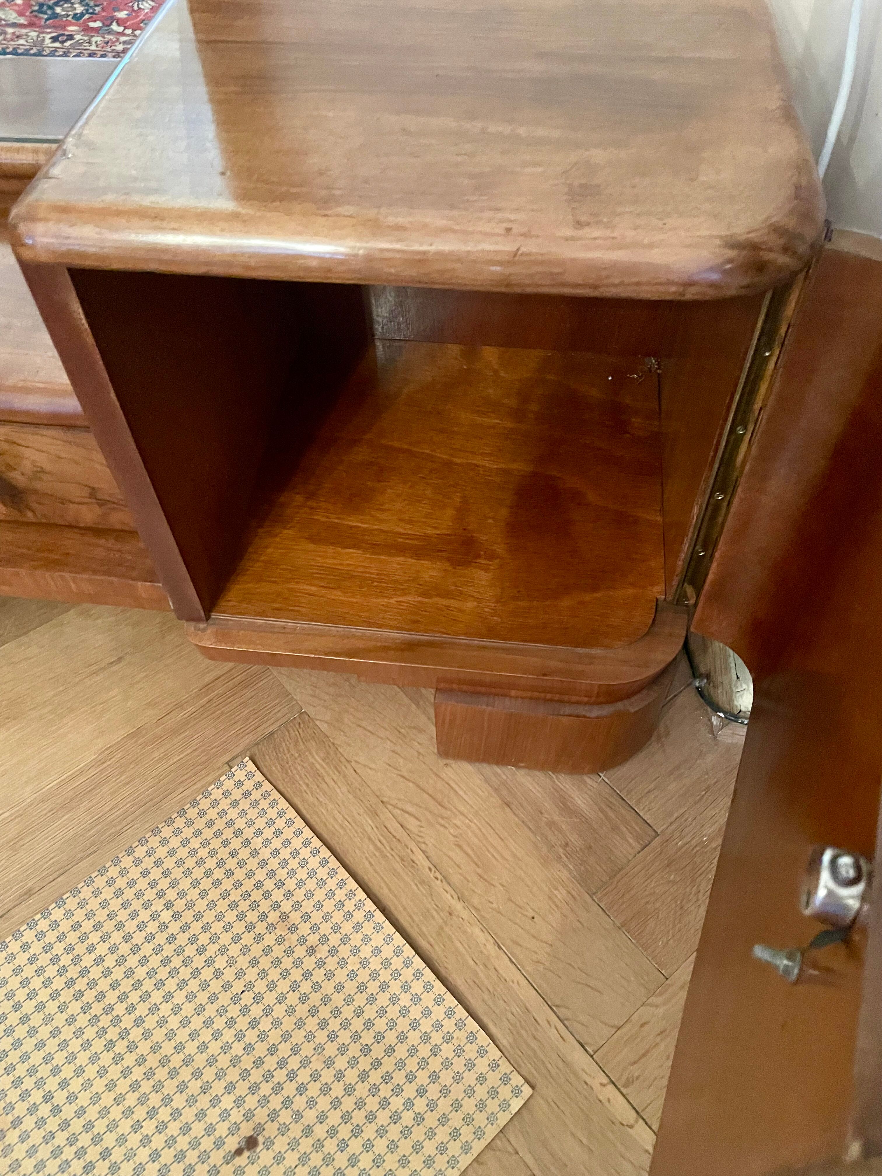 Miroir vintage Art déco avec tiroirs,Tchécoslovaquie années 1930