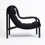 Sling chair made of steel pipe and black canvas