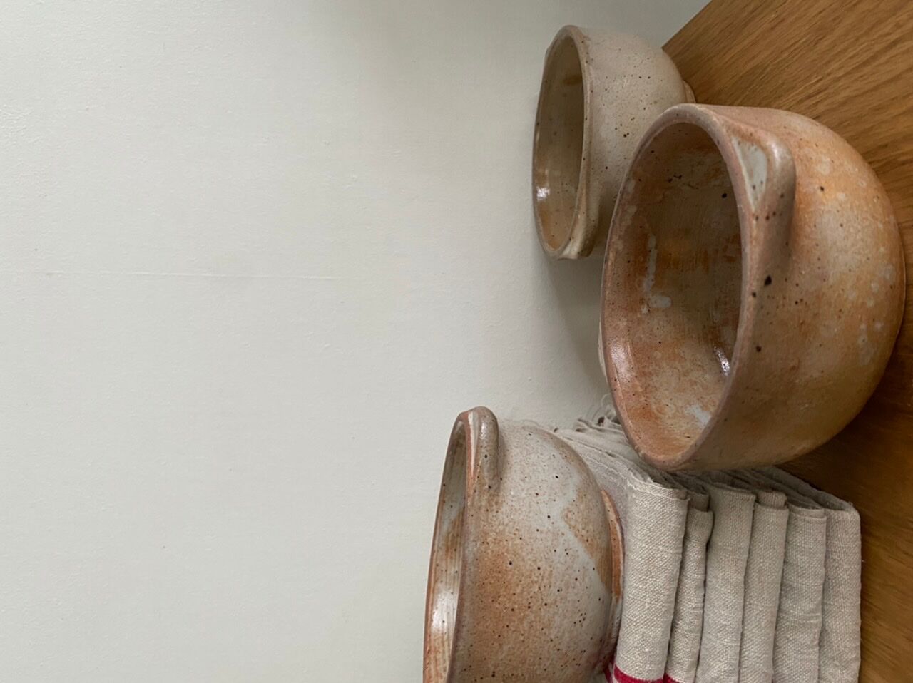 Three bowls in ancient sandstone
