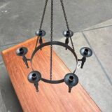 Vintage brutalist wrought iron candle holder by Boltze, 1970s.