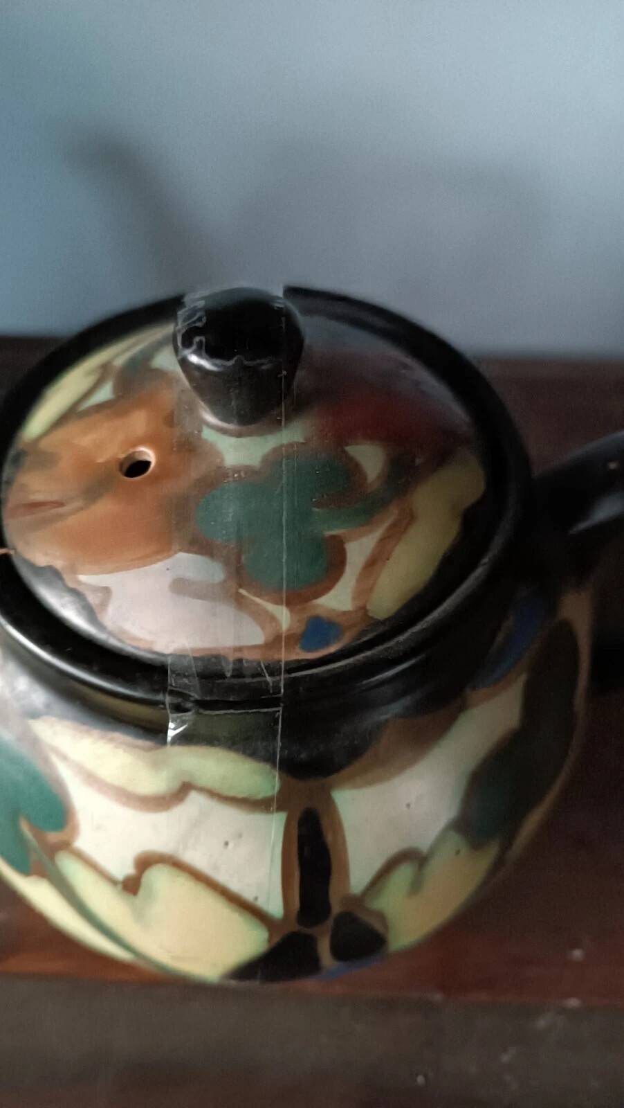 Large milk jug teapot in montoise bergen ceramic, belgium, art deco 1