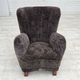 1960s, Danish design, reupholstered armchair, genuine sheepskin.