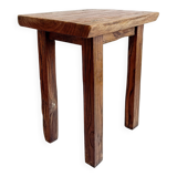 Spanish Baroque Oak Side Table or Stool, Wabi-Sabi Style, 18th C.