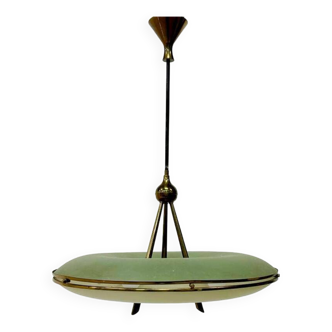 Italian brass and glass chandelier from the 1950s