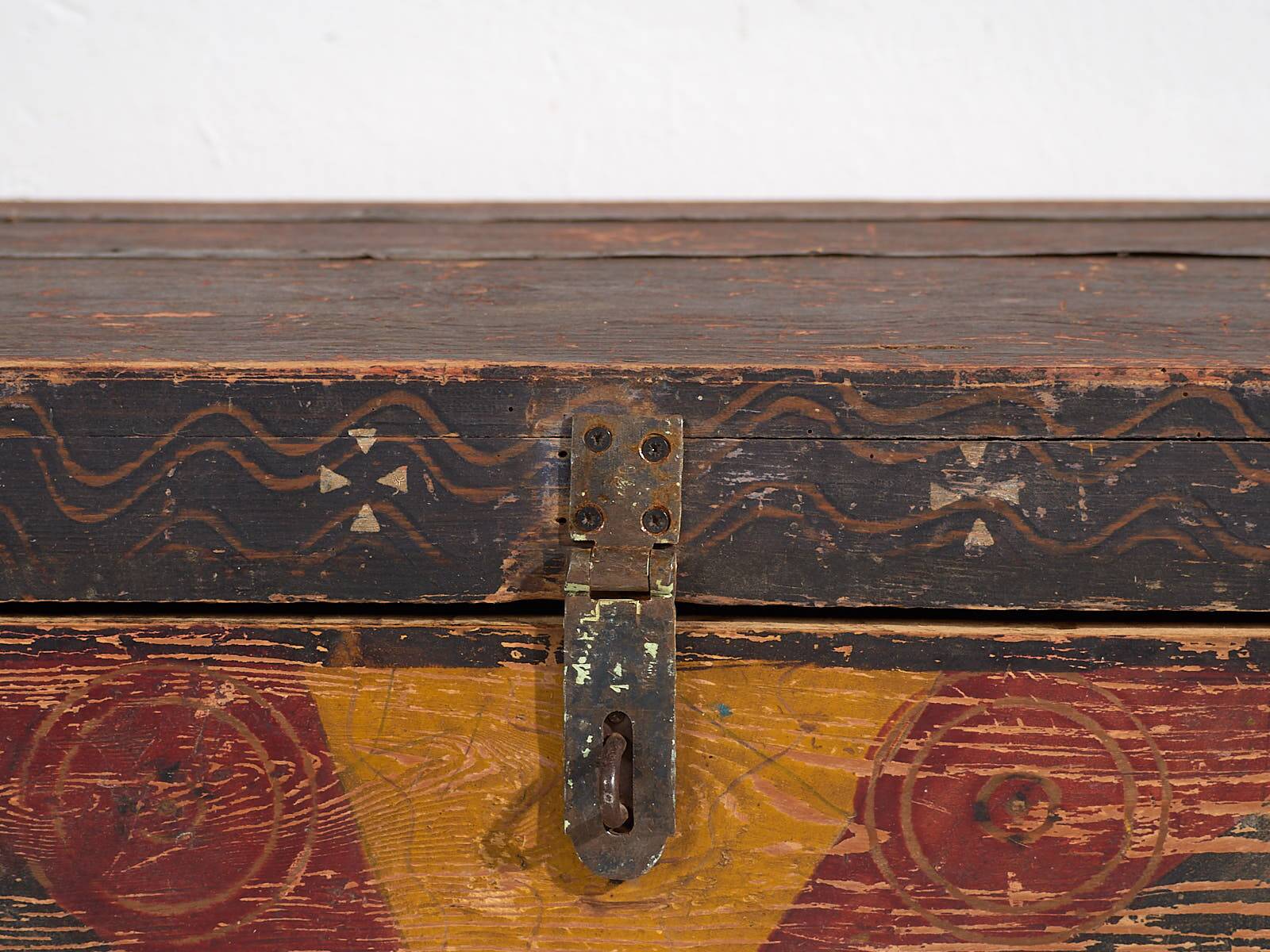 Malle ethnique ancienne peinte à la main (vers 1890) #30