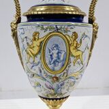 Lampe à pétrole en faïence, époque Napoléon III, milieu XIXème