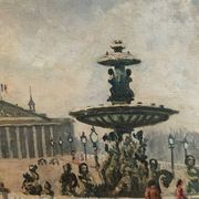 Adrien Raphaël Noulin oil on canvas Naïve/Paris, the Concorde.