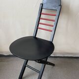Folding chair 80s red and black