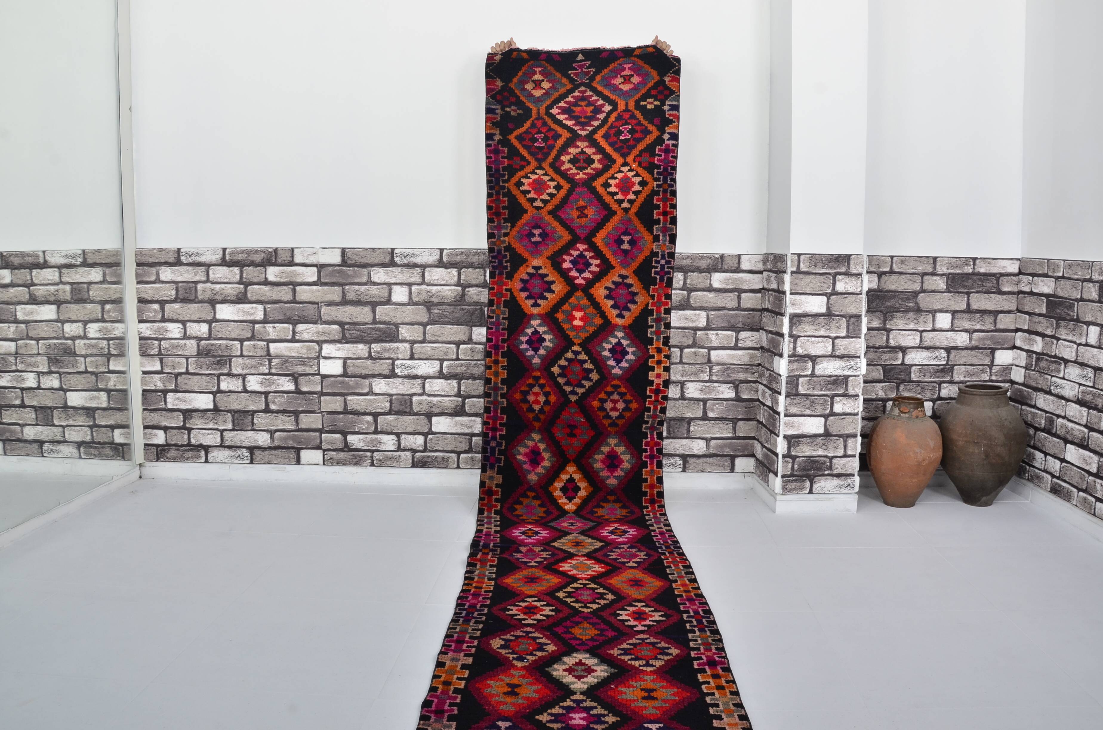 Extra Long Oushak Vintage Runner Rug