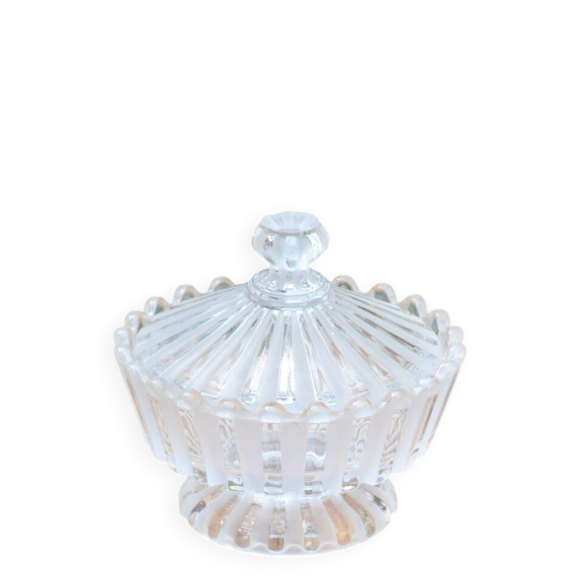 Baccarat sugar bowl, "alternating ribs" model