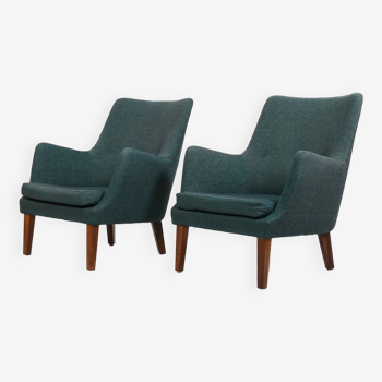 Rare Pair of AV-53 Easychairs by Arne Vodder 1953