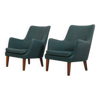 Rare Pair of AV-53 Easychairs by Arne Vodder 1953