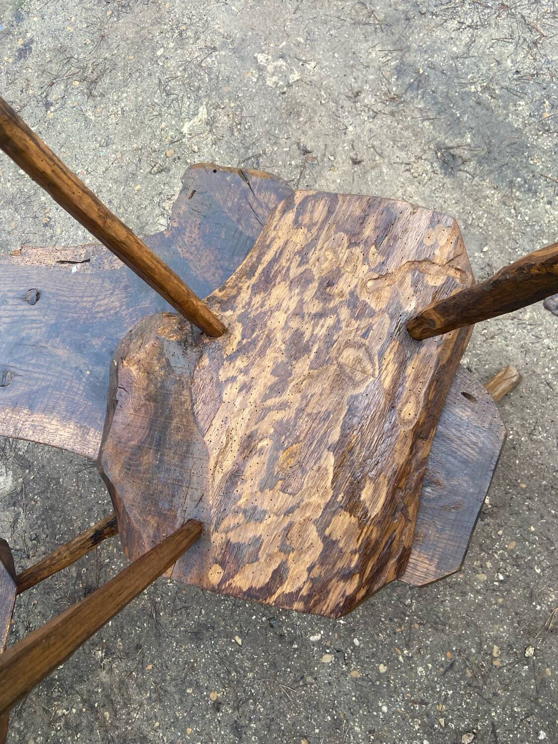 Ensemble tabourets et banc brutalisas années 50