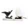 Art Deco lamp decorated with a flying duck, marble base, 1930s.