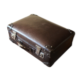 Vintage brown suitcase vulcanized fiber