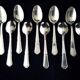 10 Silver-plated teaspoons, Regency Style