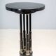 Black lacquered pedestal with brass details, 20th century
