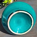 Emerald green ceramic candle holder