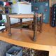 Small rustic vintage stool in wood and straw.