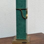 Pied de lampe vintage Jean Roche, 1980, laiton & vert