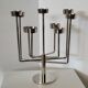 Candle holder with 9 branches in chrome-plated metal