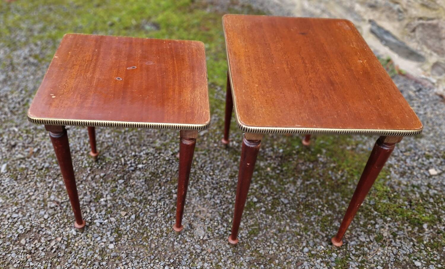 2 antique rosewood nesting tables