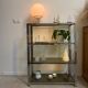 Chrome and smoked glass shelf