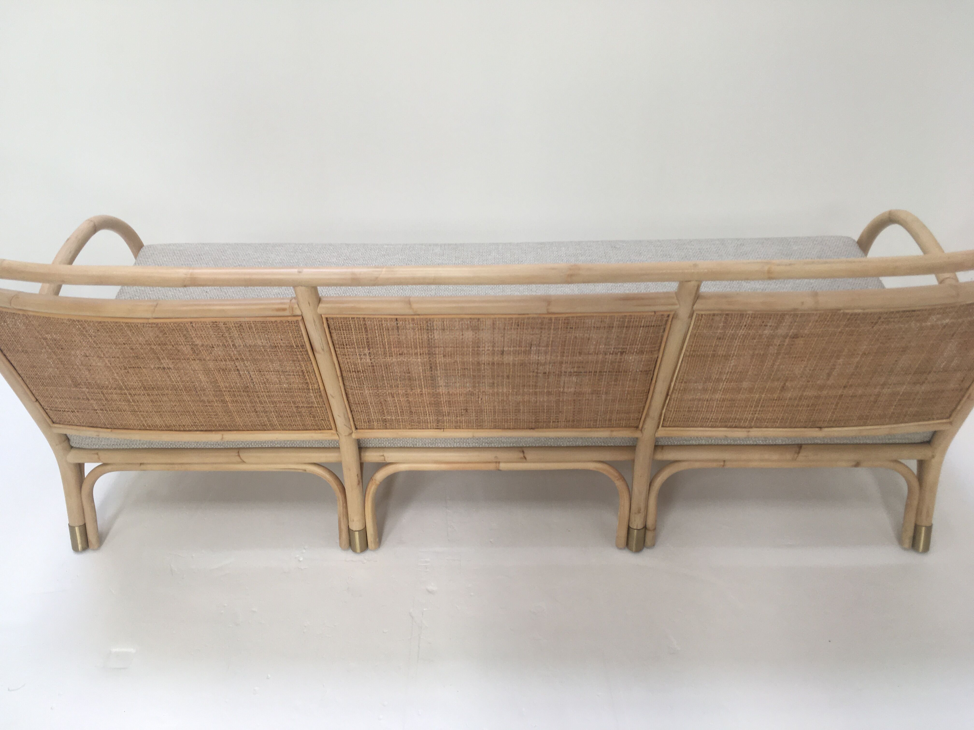 3-seater rattan and canning sofa