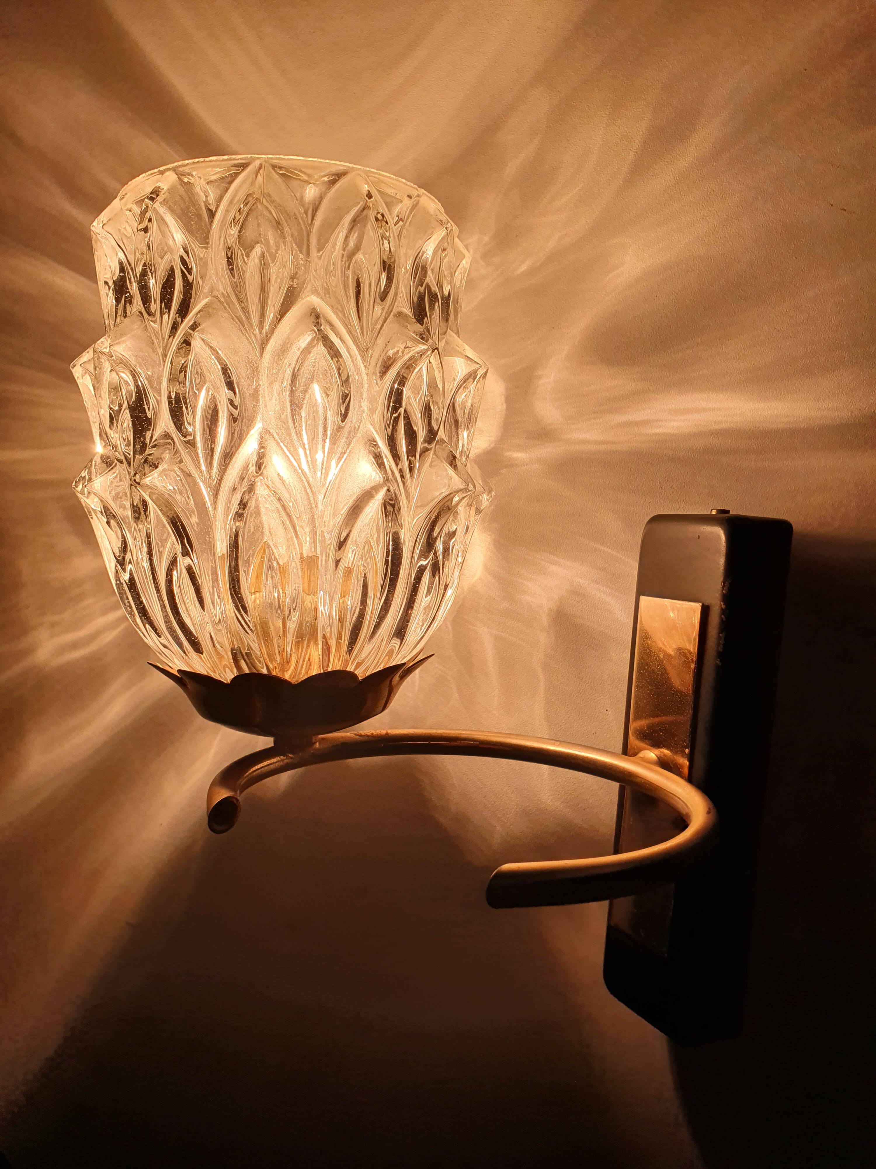 Pair of 1950s gold wall lights