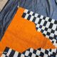 Handmade wool Beni Ouraine rug, size 100 x 200 cm