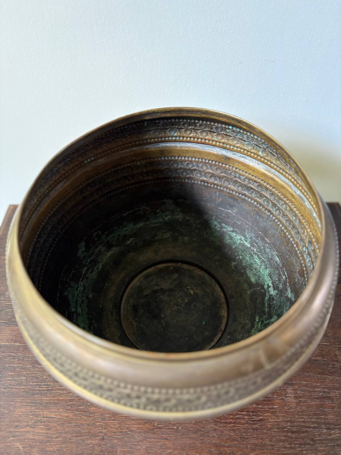 70s brass flowerpot