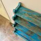 Sideboard 4 shelves and 2 glass doors in blue wood