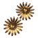 Pair of floral wall lights in gilded metal, 1960
