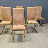 Brass dining chairs by Belgochrom, 1970s - set of 6