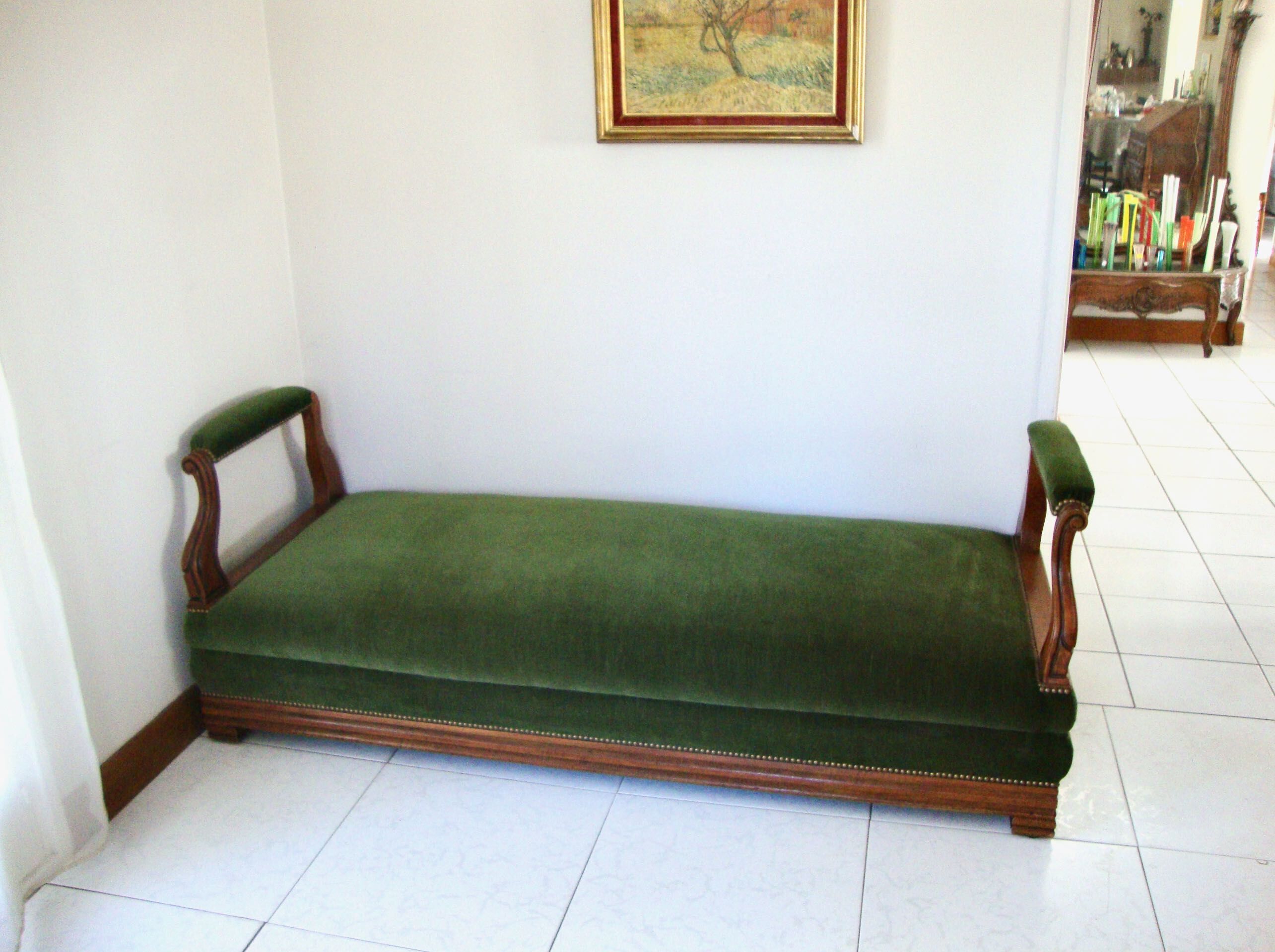 1960 meridian in walnut and velvet