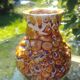 Small yellow ceramic vase Emaux Savoyards Vintage Fat Lava model Cyclops exojet